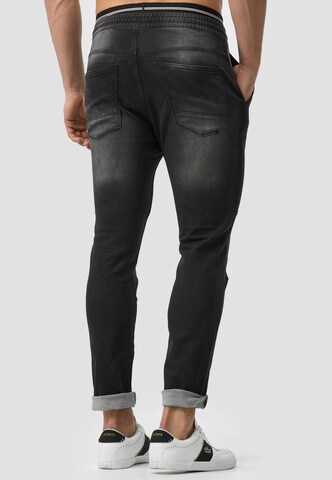 Coupe slim Pantalon 'Fabrizio' INDICODE JEANS en noir