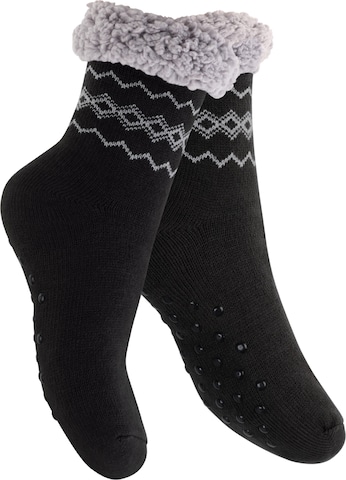 footstar Socken 'Haussocken' in Schwarz: Vorderseite