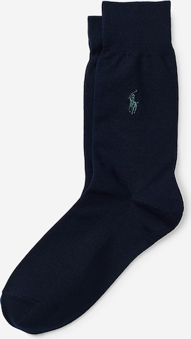 Chaussettes 'SIZED FLAT-CREW-2 PACK' Polo Ralph Lauren en bleu : devant
