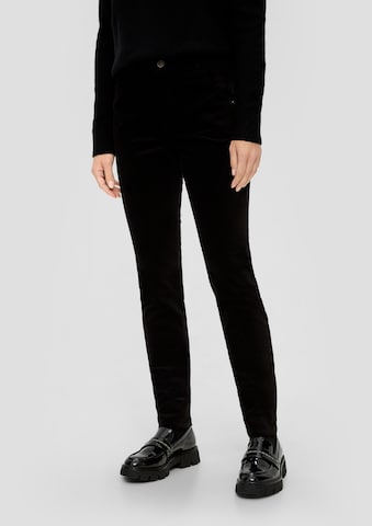 s.Oliver Slim fit Trousers in Black: front