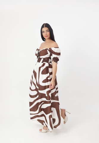 Elara Dress in Brown