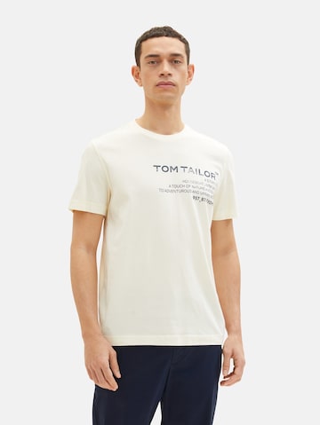 T-Shirt TOM TAILOR en beige : devant