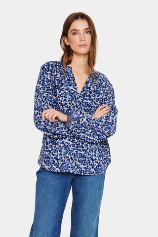 SAINT TROPEZ - Blusa 'Pelé' em azul: frente