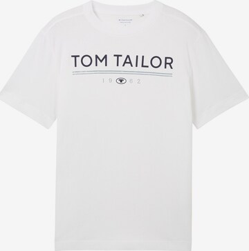 T-Shirt TOM TAILOR en blanc : devant