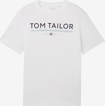 T-Shirt TOM TAILOR en blanc : devant