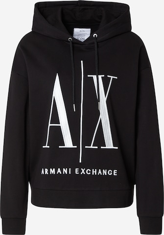 ARMANI EXCHANGE Tréning póló 'FELPA' - fekete: elől