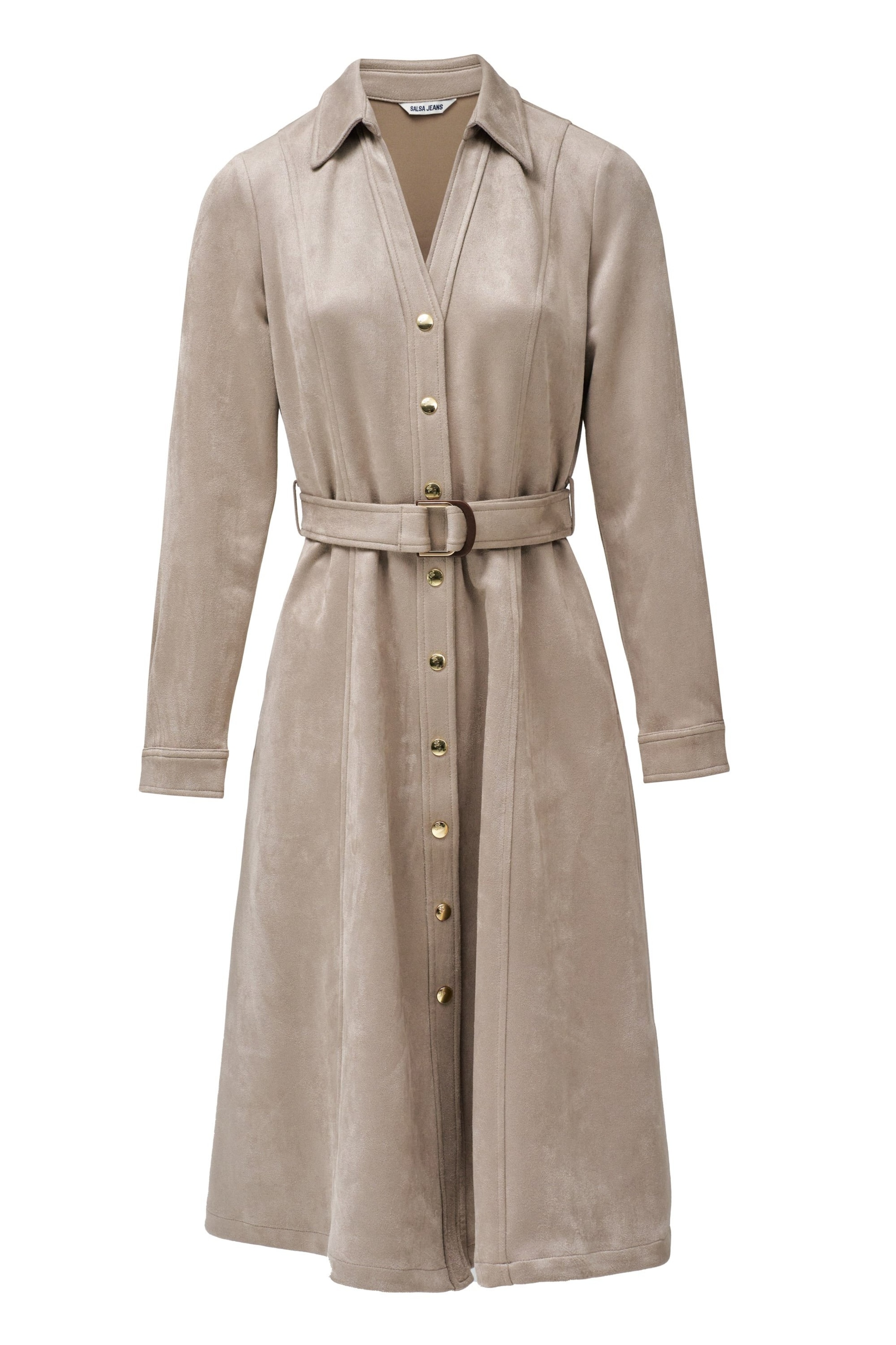 Salsa Jeans Shirt dress in Beige: front