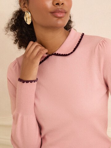 Pull-over love & roses en rose
