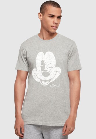 ABSOLUTE CULT Shirt 'Mickey Mouse - Distressed' in Grey: front