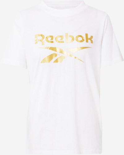 REEBOK Toiminnallinen paita värissä kulta / valkoinen, Tuotenäkymä