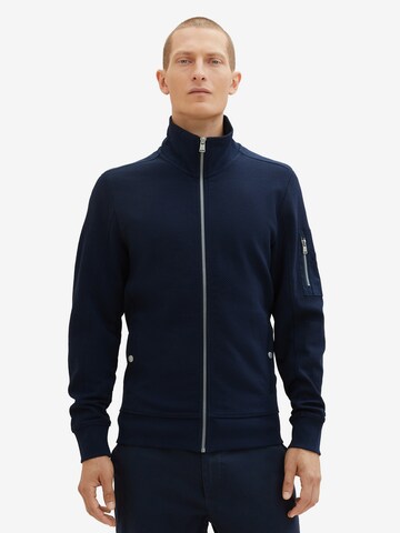 TOM TAILOR Sweat jacket in Blue: front