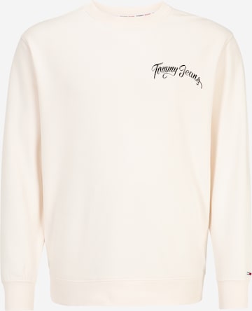 Tommy Jeans PlusSweater majica - bijela boja: prednji dio