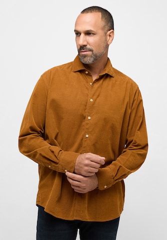 ETERNA Comfort fit Overhemd in Bruin: voorkant