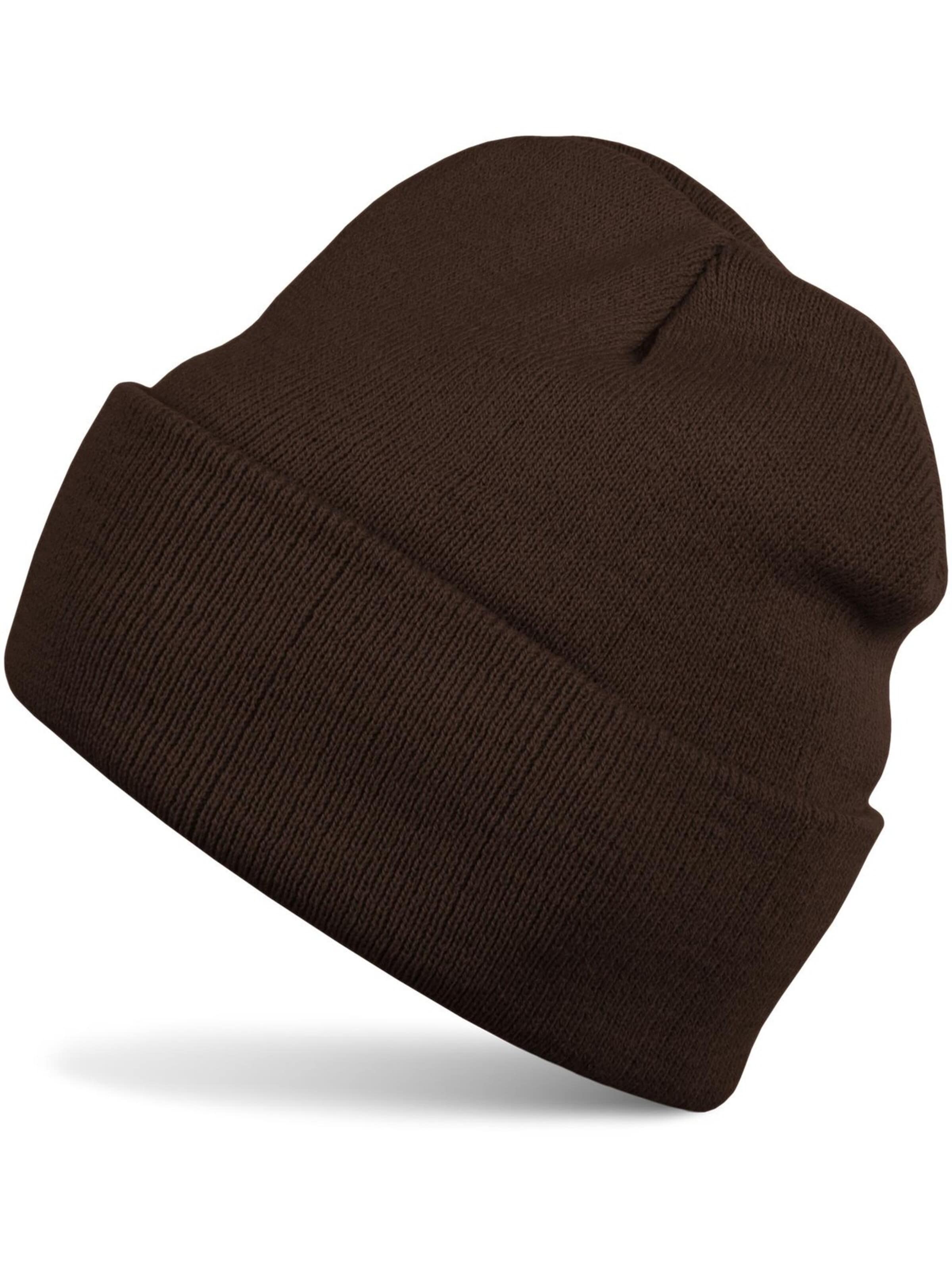 styleBREAKER Beanie 'Winter Strickmütze mit Krempe' in Brown: front