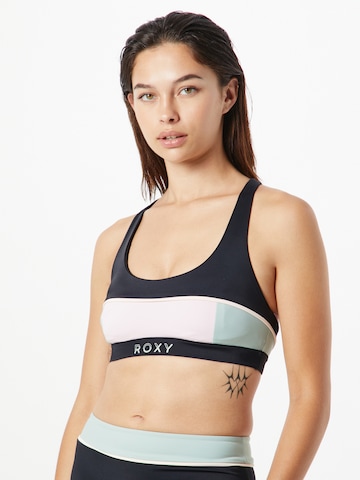 ROXY Bralette Bikini Top in Grey: front