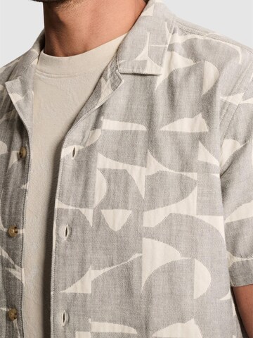 CAST IRON Regular fit Skjorta 'Shirt with jacquard pattern and short sleeves' i grå