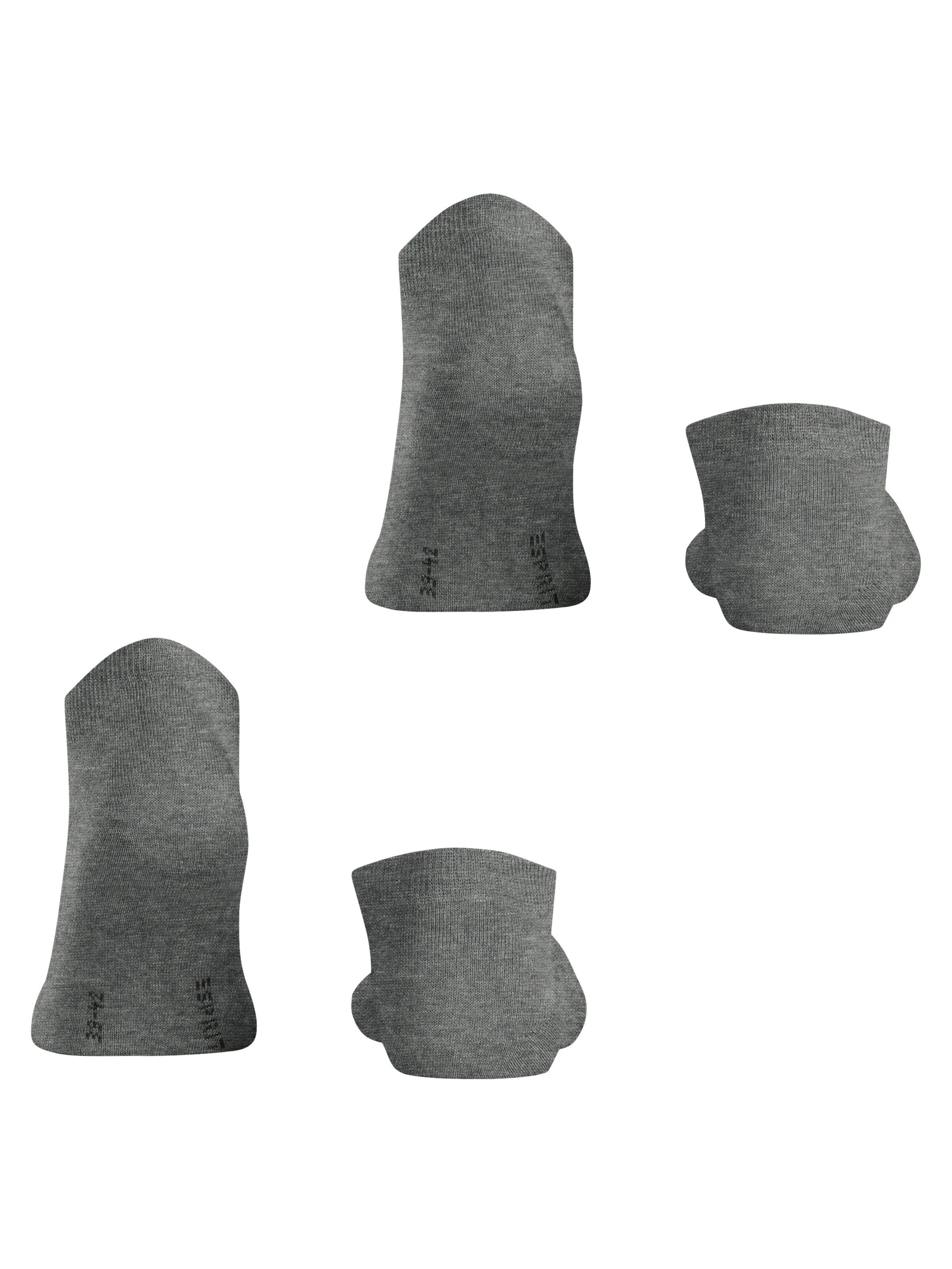 ESPRIT Ankle Socks 'Basic Uni 2-Pack' in Grey