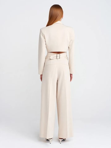 Dilvin Wide leg Broek in Beige