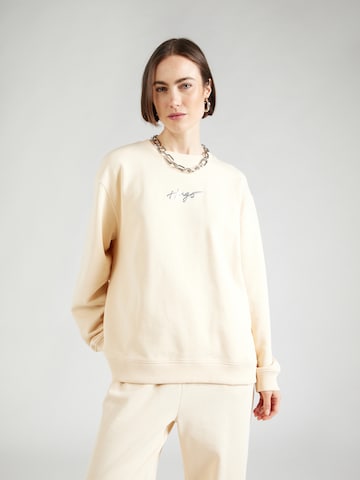 Sweat-shirt 'Classic' HUGO en beige : devant