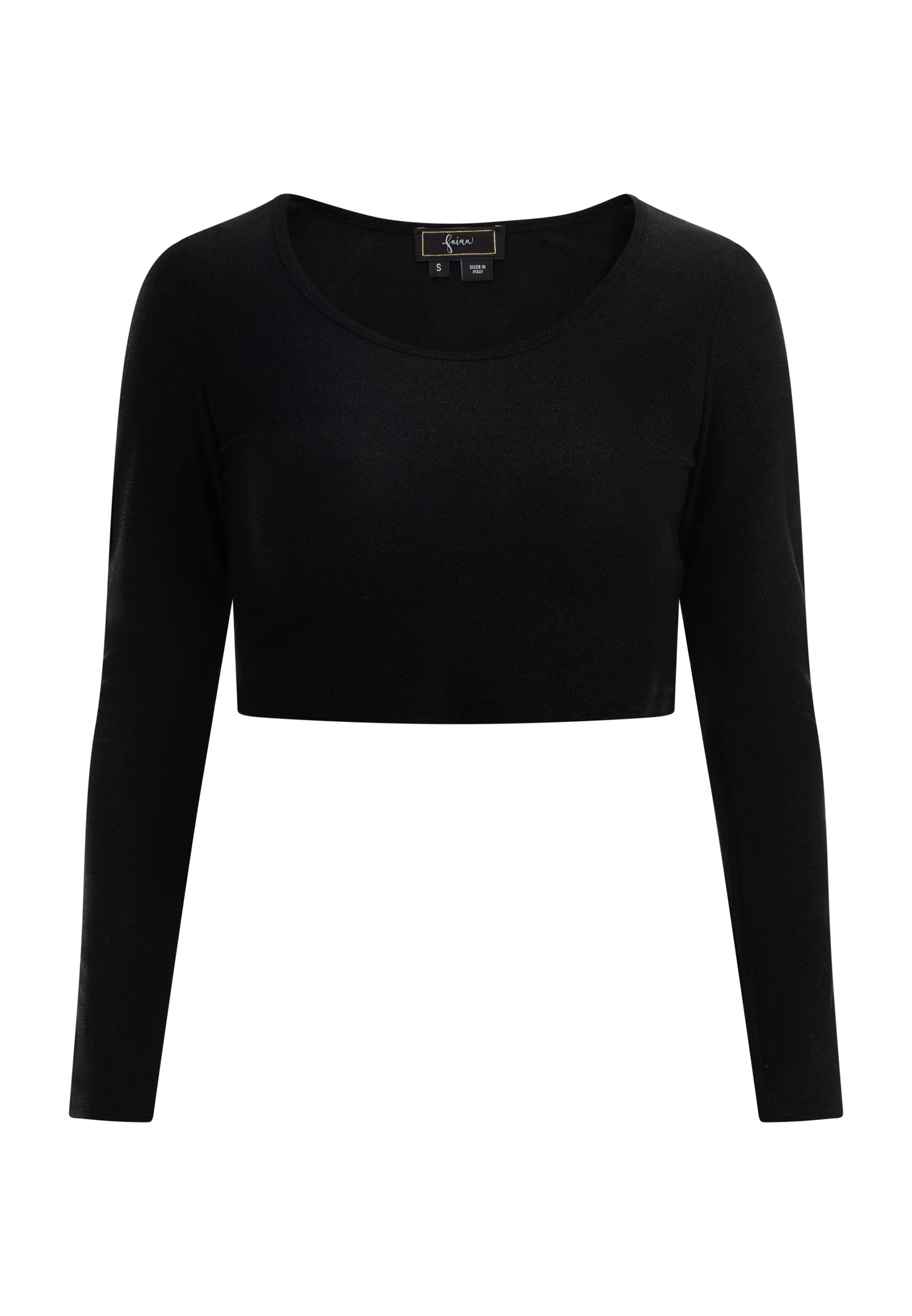 Top di faina in nero: frontale