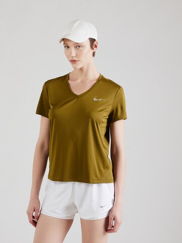 NIKE Regular fit Functioneel shirt 'Miler' in Groen: voorkant