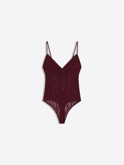 Bershka Bodi majica v velikosti XS  | vinsko rdeča barva, Prikaz izdelka