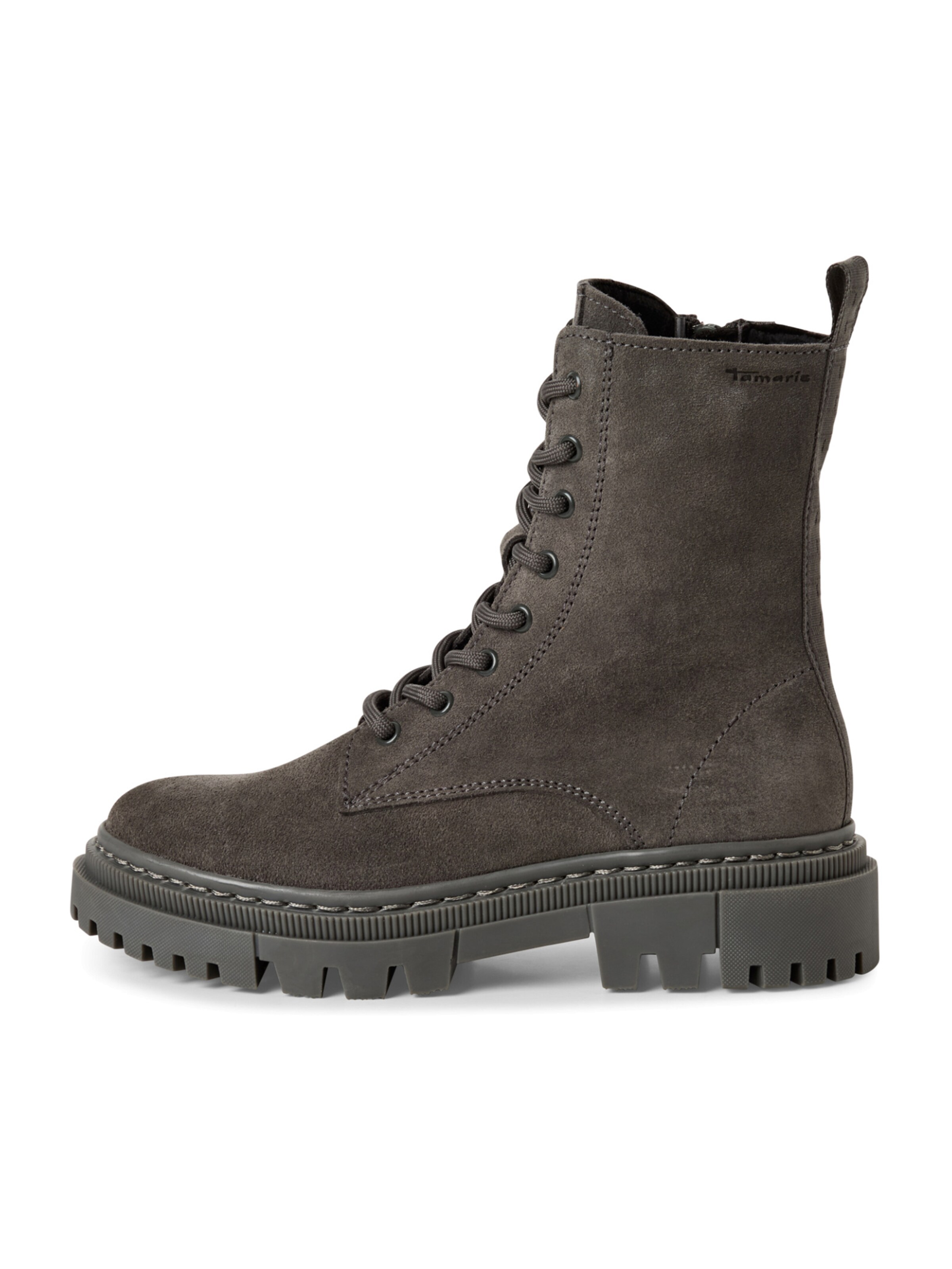 Tamaris Lace-Up Ankle Boots in Grey