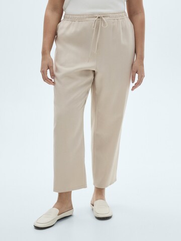 MANGO regular Bukser 'FLUIDO' i beige: forside
