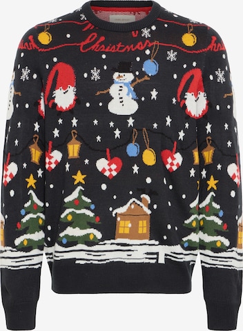 BLEND Sweter 'BHMATEO CHRISTMAS' w kolorze niebieski: przód