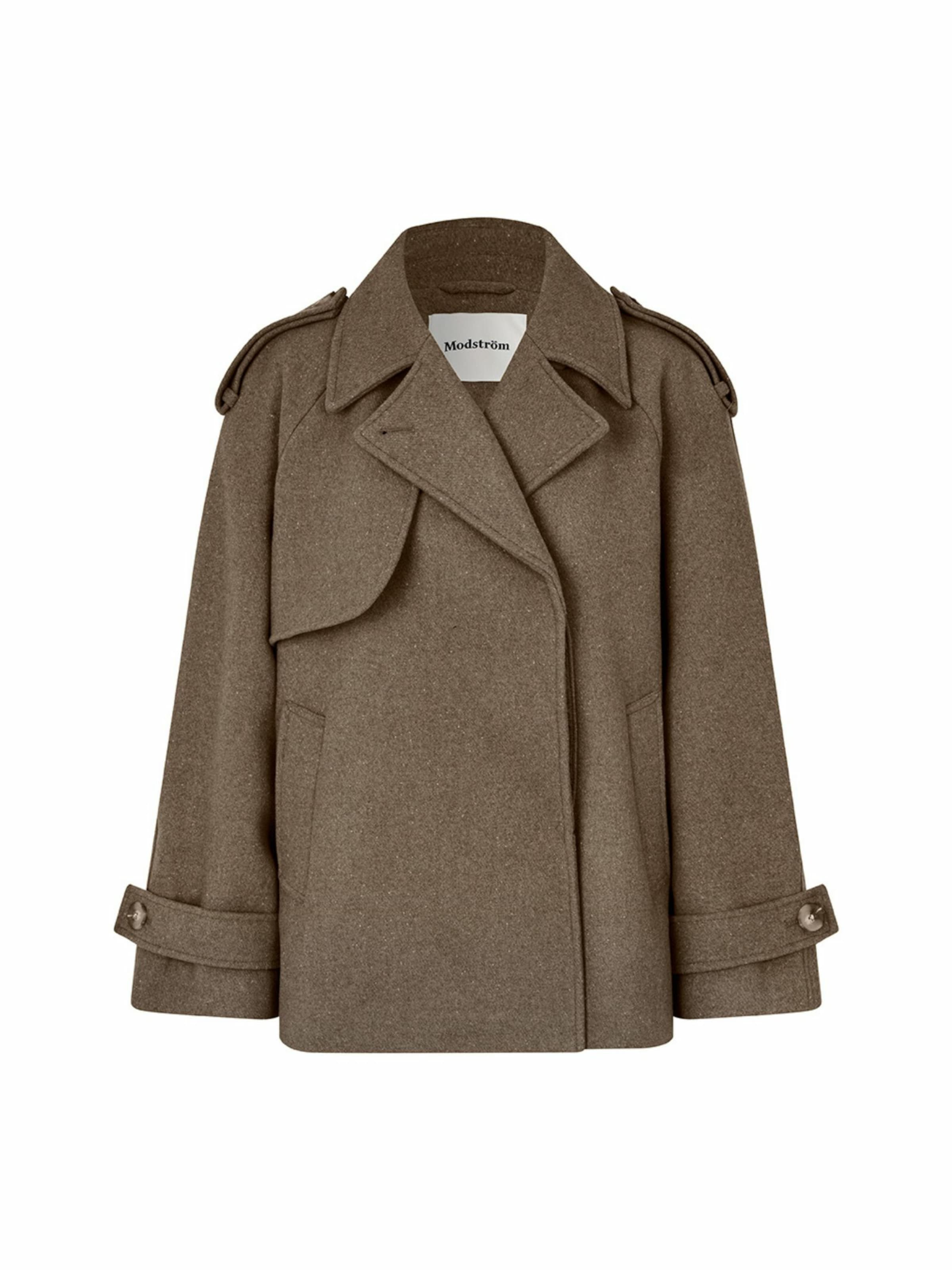 modström Φθινοπωρινό και ανοιξιάτικο μπουφάν 'Esmund' σε καφέ: μπροστά