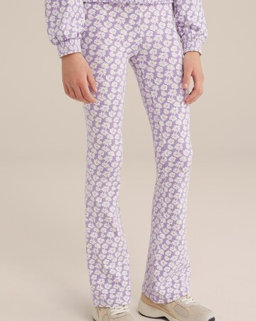WE Fashion Flared Leggings in Lila: Vorderseite