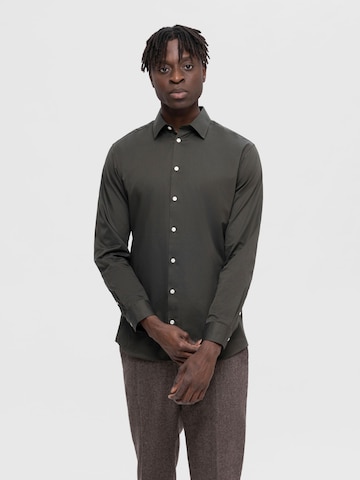 SELECTED HOMME Slim fit Overhemd in Groen: voorkant