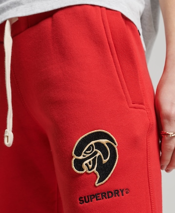 Superdry Tapered Pants 'Vintage Collegiate' in Red