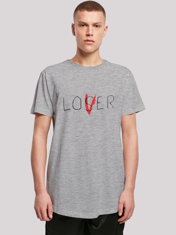F4NT4STIC Shirt 'IT Loser Lover And IT 2017' in Grijs: voorkant
