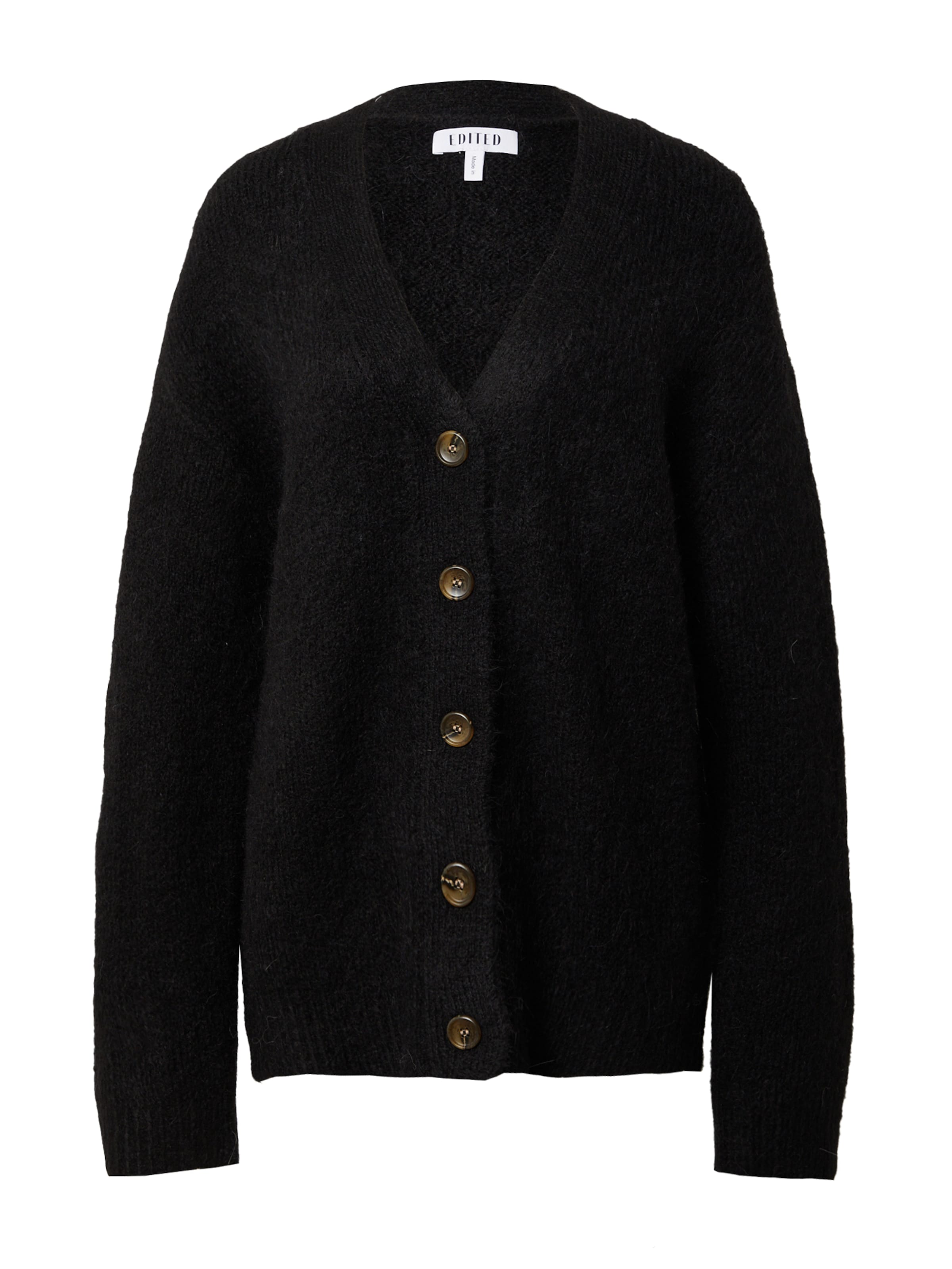 EDITED Πλεκτή ζακέτα 'Peyton' σε μαύρο: μπροστά