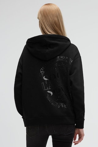Soccx Kapuzensweatjacke mit Glossy-Rücken-Artwork in Schwarz