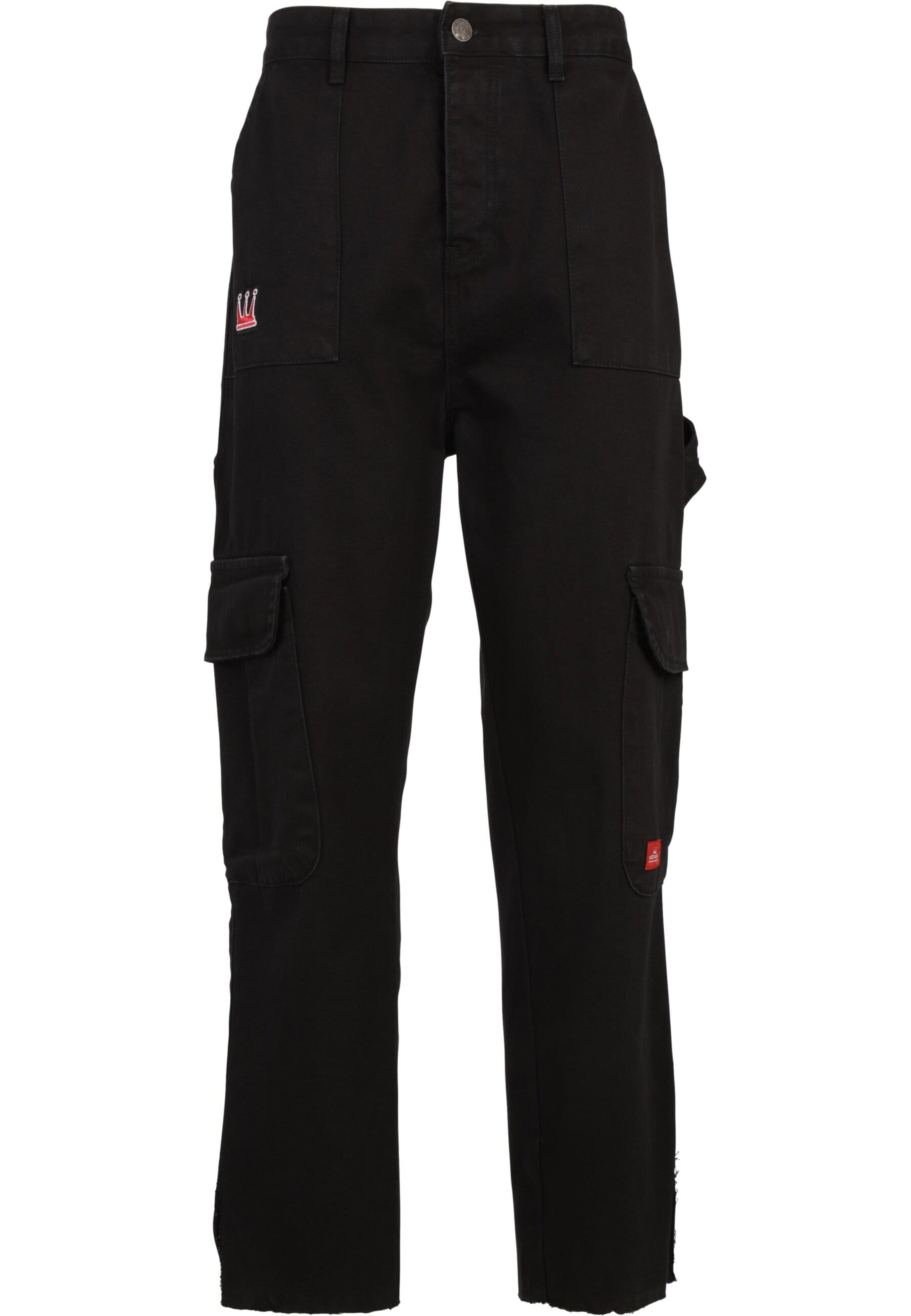 Dada Supreme Loosefit Cargojeans in Zwart: voorkant