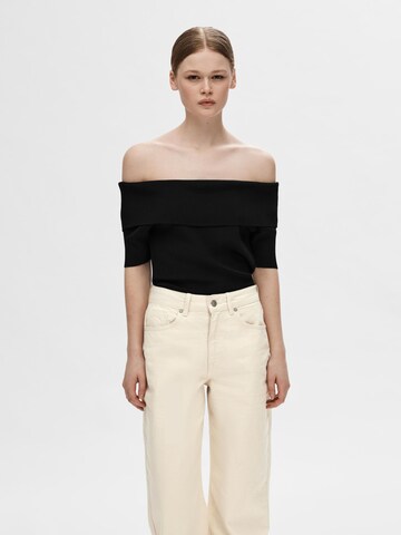 Pull-over SELECTED FEMME en noir : devant