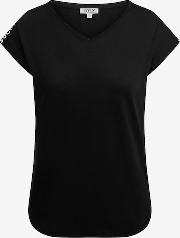 Soccx Ärmelloses V-Shirt mit Logo Print auf den Schultern in Schwarz: Vorderseite