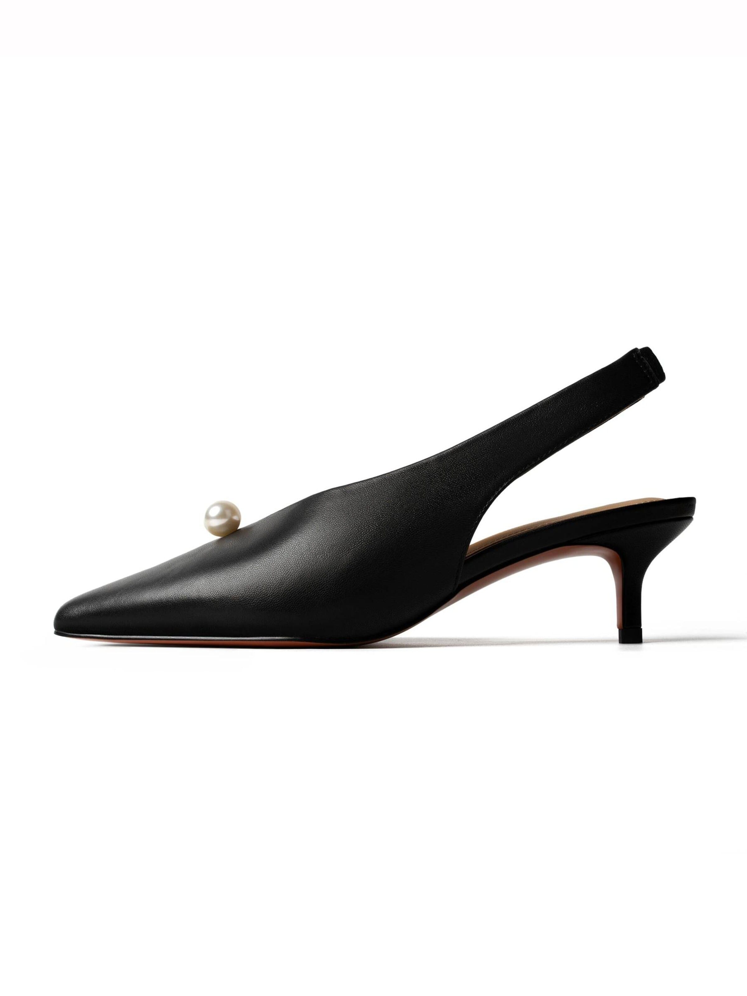 L37 HANDMADE SHOES Slingpumps 'COME ACROSS' in Zwart: voorkant