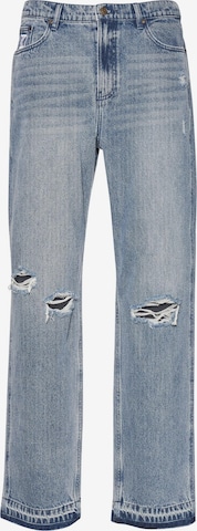 Karl Kani Wide leg Jeans in Blauw: voorkant