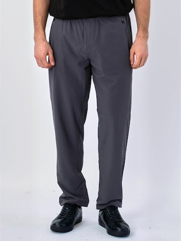 TEESHOPPEN Regular Pants ' Track ' in Grey: front