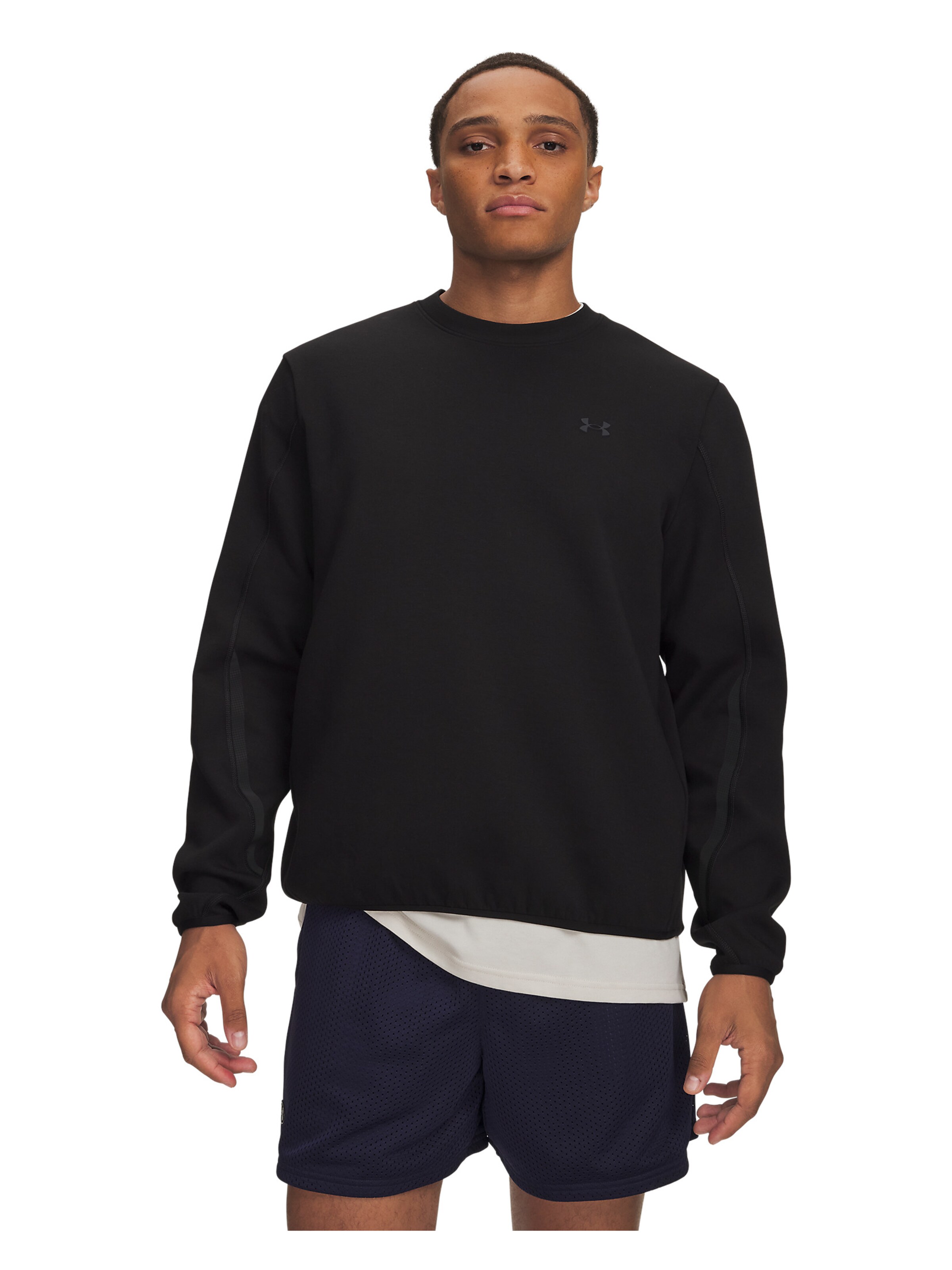 UNDER ARMOUR Sportsweatshirt 'Unstoppable' in Zwart: voorkant