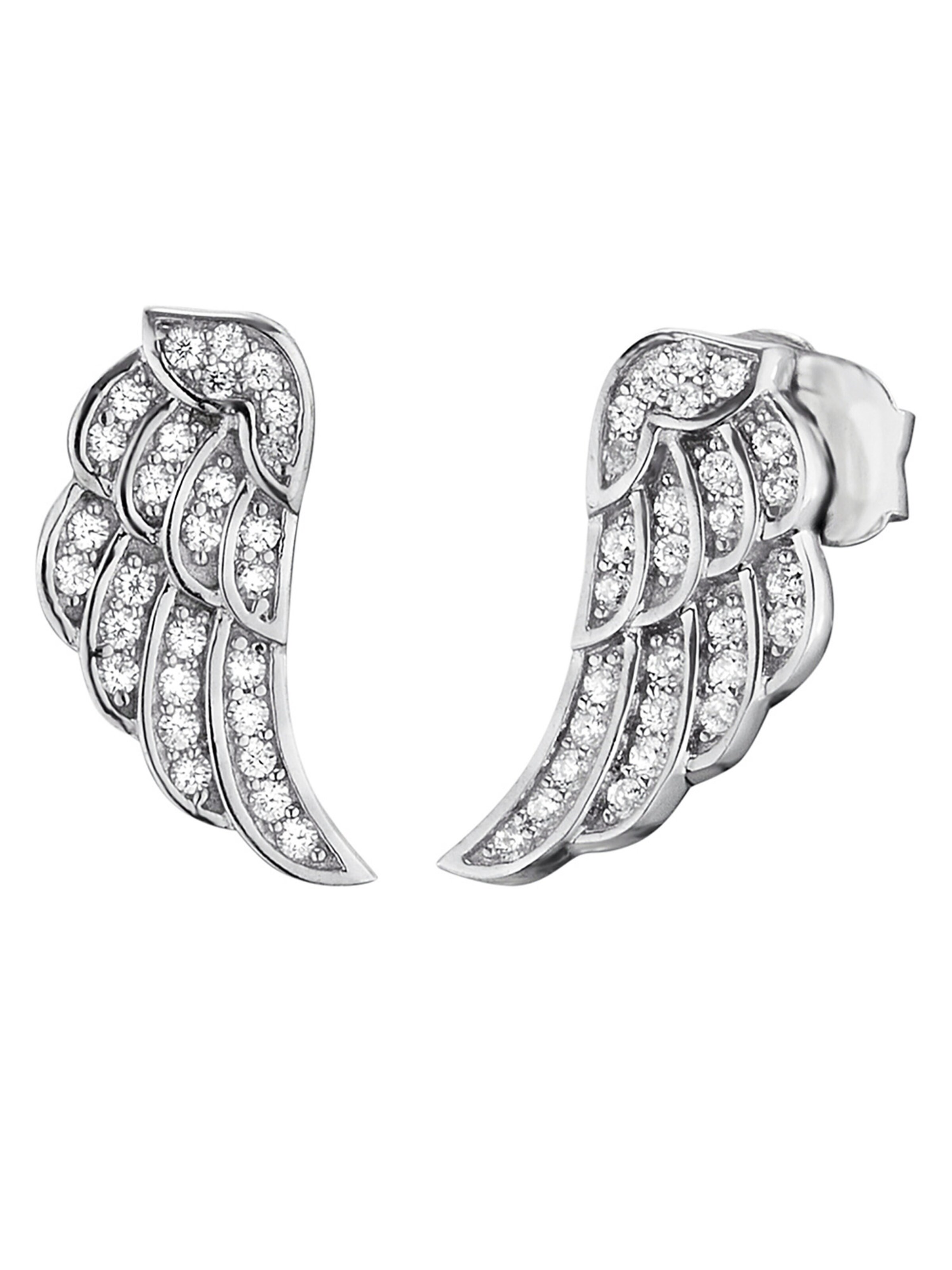 Engelsrufer Ohrringe 'Flügel' in Silber: Vorderseite