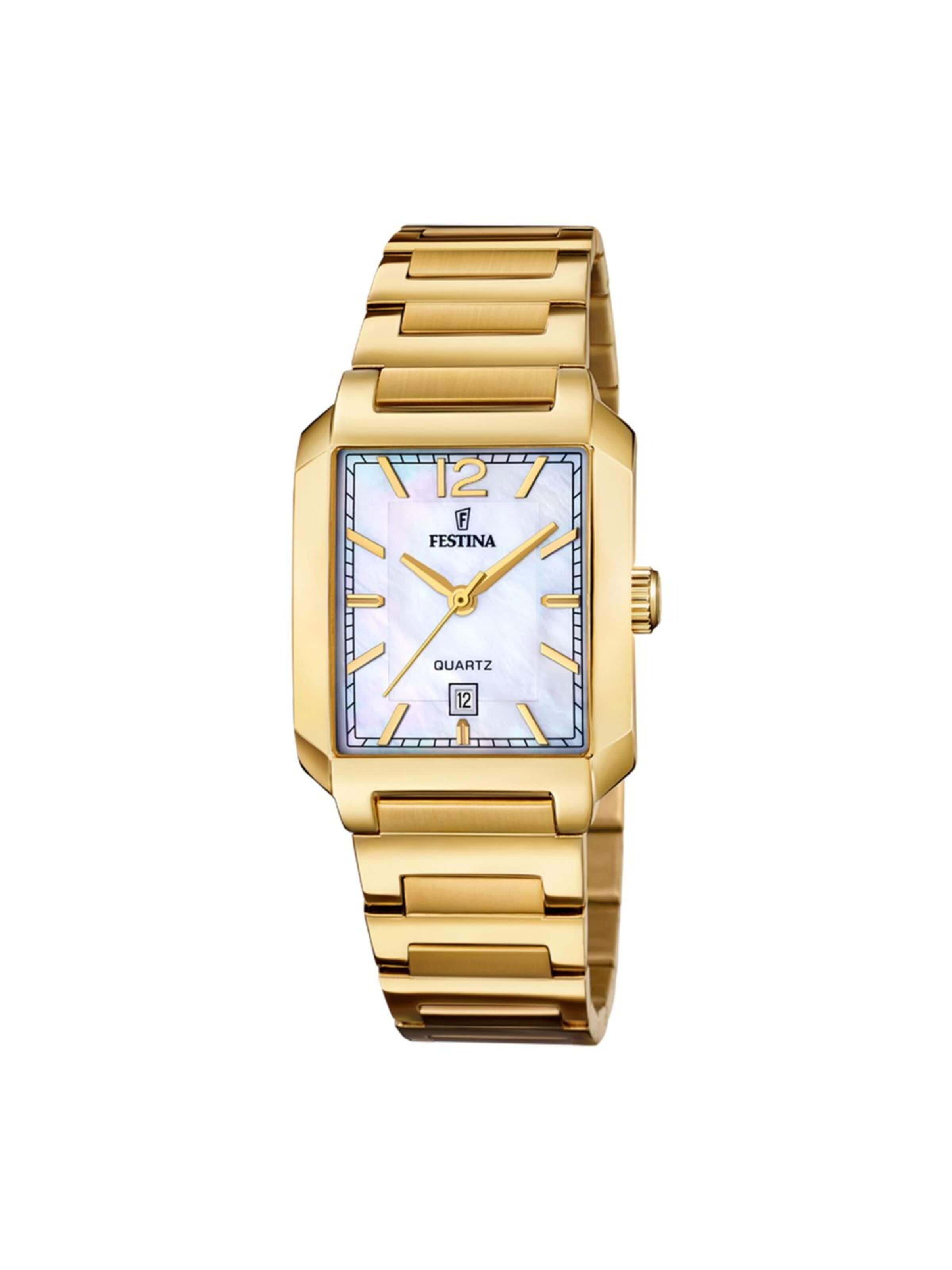 Montre à affichage analogique 'Festina - Watch On The Square - Quartz watch movement - Watch case width: 33 mm' FESTINA en beige : devant
