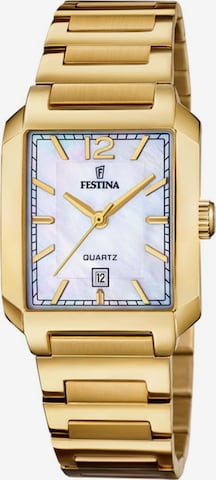 Montre à affichage analogique 'Festina - Watch On The Square - Quartz watch movement - Watch case width: 33 mm' FESTINA en beige : devant