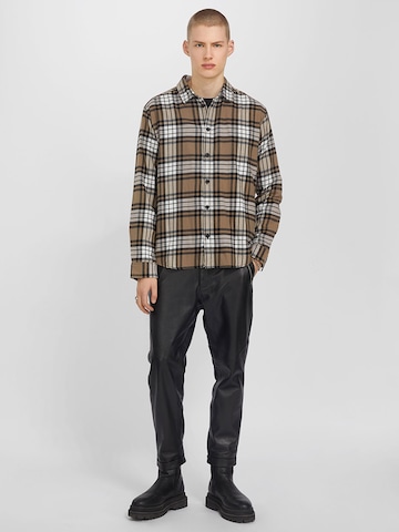 Young Poets - Regular Fit Camisa 'Jeremiah' em bege