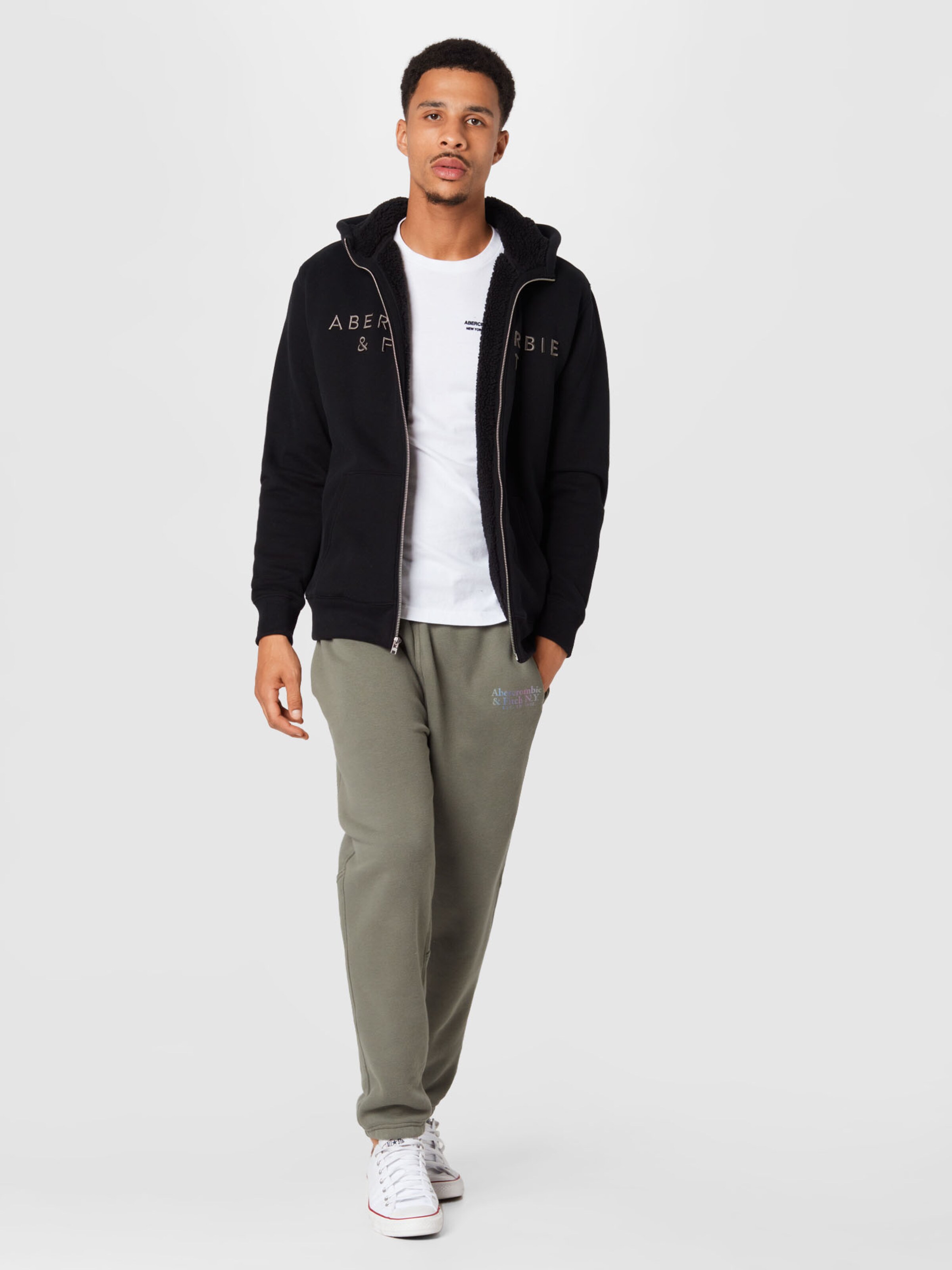 Männer Sweat Abercrombie & Fitch Sweatjacke in Schwarz - BN95859 Männer Sweat Abercrombie & Fitch Sweatjacke in Schwarz - BN95859