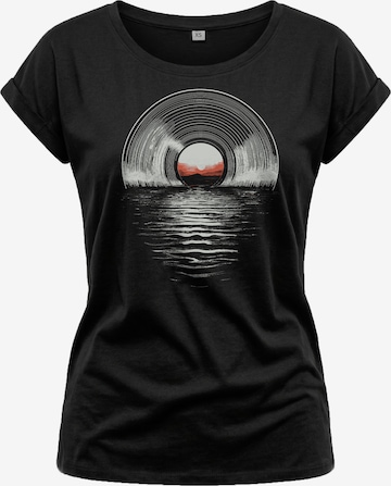 MAKAYA Shirt 'Sea Record' in Black: front