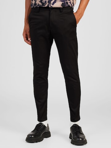 DRYKORN Tapered Chino Pants 'AJEND' in Black: front